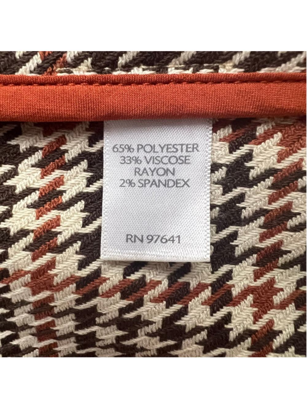 J Jill Sz M Tall Sonoma Houndstooth Duster Jacket Brown & Orange Business Career - Picture 6 of 11